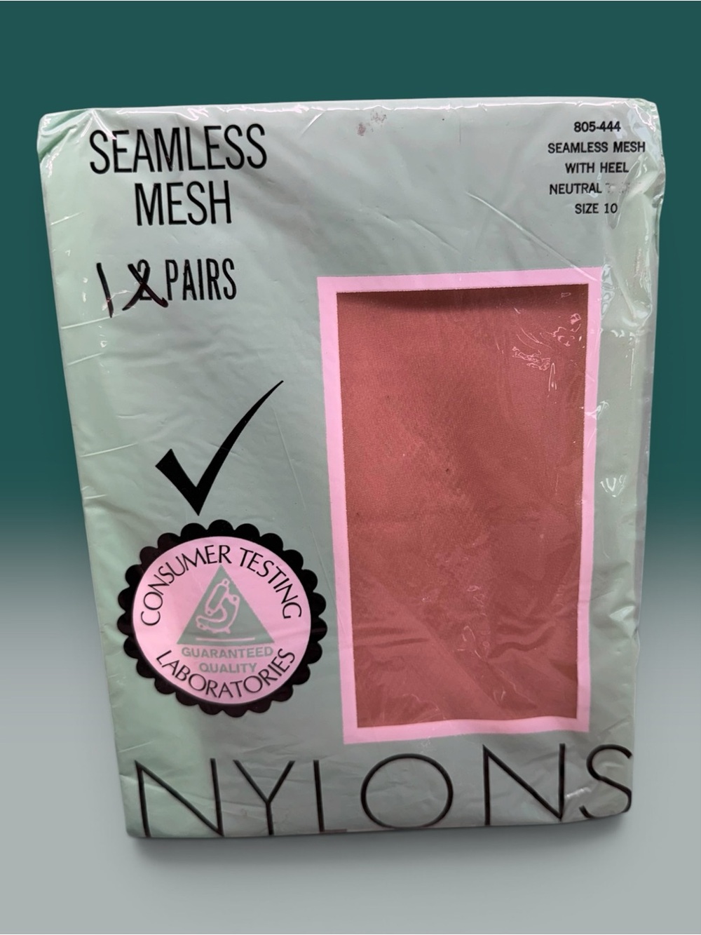 1pr Vintage Seamfree Microfilm Stockings Size 10 RHT 15D Sheers Neutral